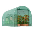 VEVOR Walk-in Tunnel Greenhouse, 11.3x6.4x6.3 ft Hoop House Greenhouse Tunnel with Galvanized Steel Frame, Green PE Cover, Roll-up Zipper Door