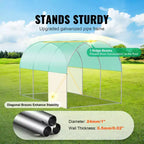 VEVOR Walk-in Tunnel Greenhouse, 11.3x6.4x6.3 ft Hoop House Greenhouse Tunnel with Galvanized Steel Frame, Green PE Cover, Roll-up Zipper Door