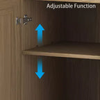 62 Black Wood Grain 6-Story Decorative Storage Cabinet with Wicker Door