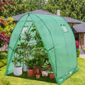 EAGLE PEAK 70.9x70.9x78.7 Tunnel Greenhouse Garden Greenhouse with Zippered Door and 2 Roll-up Side Windows, Clear/Green
