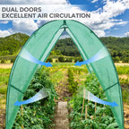 EAGLE PEAK 70.9x70.9x78.7 Tunnel Greenhouse Garden Greenhouse with Zippered Door and 2 Roll-up Side Windows, Clear/Green