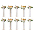 VEVOR 10PCS 35.43inchTall Crystal Wedding Flowers Stand,Luxurious Centerpieces Flower Vases Crystal Gold Vase Metal,Perfect for T-stage Wedding Party