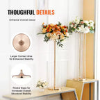 VEVOR 10PCS 35.43inchTall Crystal Wedding Flowers Stand,Luxurious Centerpieces Flower Vases Crystal Gold Vase Metal,Perfect for T-stage Wedding Party