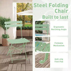 EROMMY 5-piece Foldable Patio Bistro Set With Rectangular Table And Chairs, Weather-resistant Iron Outdoor Dining Set For 4 People