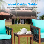BestMassage Patio Furniture Set 3-Piece Outdoor Wicker Conversation Bistro Set