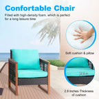 BestMassage Patio Furniture Set 3-Piece Outdoor Wicker Conversation Bistro Set