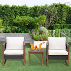 BestMassage Patio Furniture Set 3-Piece Outdoor Wicker Conversation Bistro Set