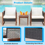 BestMassage Patio Furniture Set 3-Piece Outdoor Wicker Conversation Bistro Set