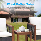 BestMassage Patio Furniture Set 3-Piece Outdoor Wicker Conversation Bistro Set