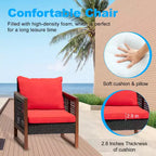 BestMassage Patio Furniture Set 3-Piece Outdoor Wicker Conversation Bistro Set