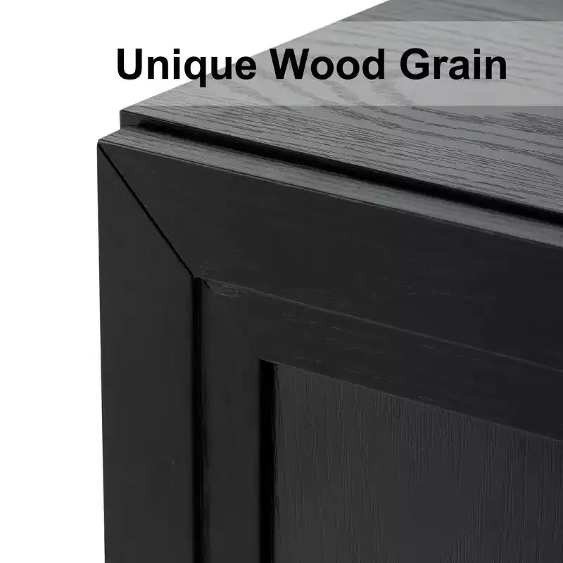 PexFix 36x31x16 Wood Accent Cabinet with Adjustable Shelves in Black