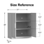 PexFix 36x31x16 Wood Accent Cabinet with Adjustable Shelves in Black