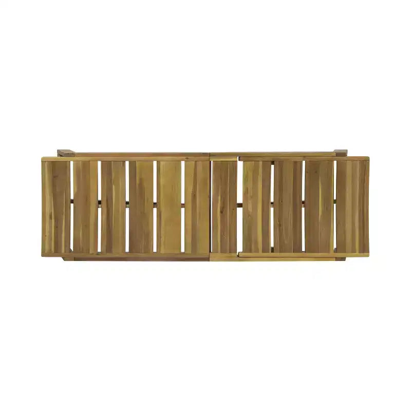 Okak 1PC/2PCS Acacia Wood Adjustable Chaise Lounge,Modern Outdoor Lounger with Slatted Design for Poolside,Backyard,Garden