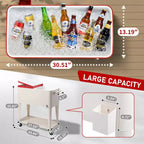 Karl Home 80 QT Red Milky Patio Cooler Cart