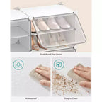4-Tier Adjustable Shoe Rack Organizer, Space-Saving Storage Cabinet Holds 16 Pairs, White