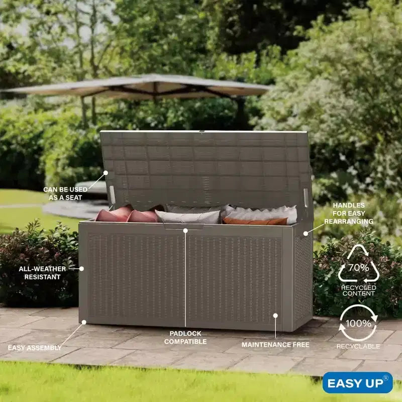 Chic Crate - 100 Gallon Water Resistant Resin Lockable Deck Box