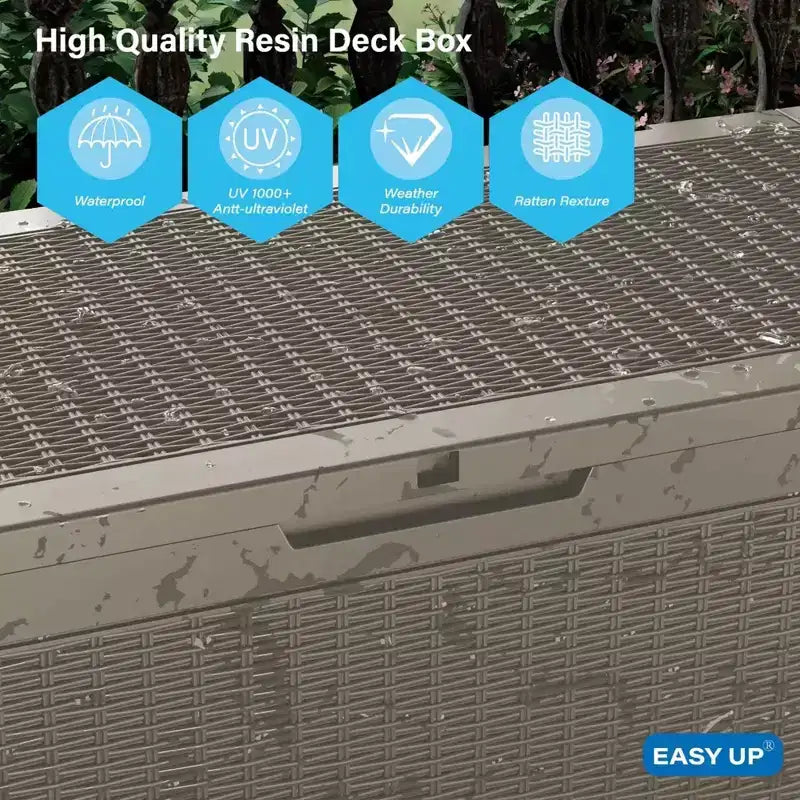 Chic Crate - 100 Gallon Water Resistant Resin Lockable Deck Box