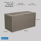 Chic Crate - 100 Gallon Water Resistant Resin Lockable Deck Box