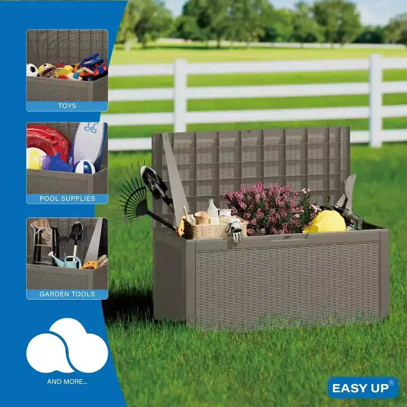 Chic Crate - 100 Gallon Water Resistant Resin Lockable Deck Box