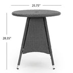 Christopher Knight Home Georgina Outdoor Wicker 3 Piece Bistro Set with Cushion