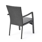 Christopher Knight Home Georgina Outdoor Wicker 3 Piece Bistro Set with Cushion