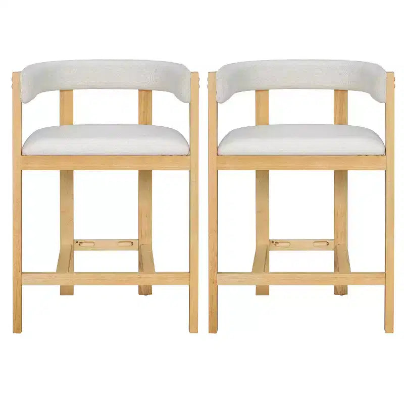 Christopher Knight Home Callista Rubberwood Upholstered Counter Stool With Open Back (Set of 2)