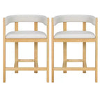 Christopher Knight Home Callista Rubberwood Upholstered Counter Stool With Open Back (Set of 2)