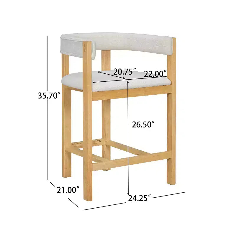 Christopher Knight Home Callista Rubberwood Upholstered Counter Stool With Open Back (Set of 2)