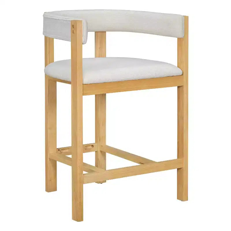 Christopher Knight Home Callista Rubberwood Upholstered Counter Stool With Open Back (Set of 2)