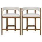 Christopher Knight Home Callista Rubberwood Upholstered Counter Stool With Open Back (Set of 2)