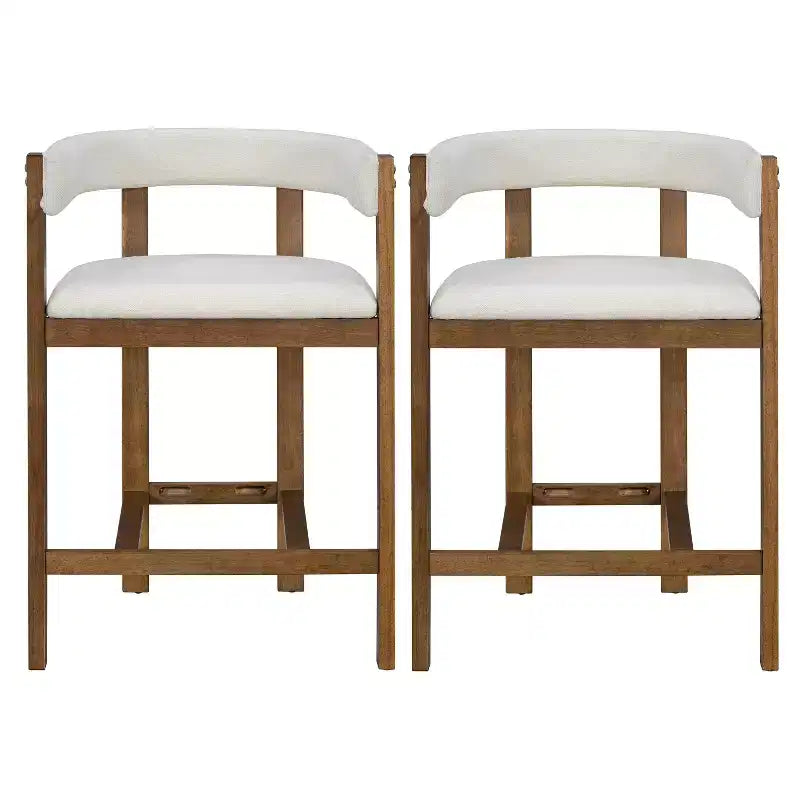 Christopher Knight Home Callista Rubberwood Upholstered Counter Stool With Open Back (Set of 2)