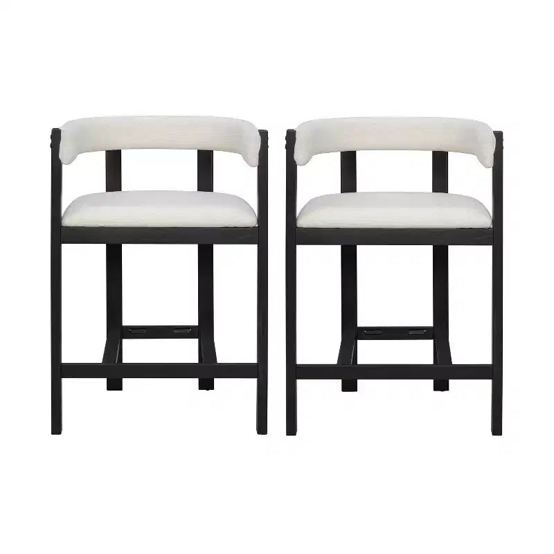 Christopher Knight Home Callista Rubberwood Upholstered Counter Stool With Open Back (Set of 2)