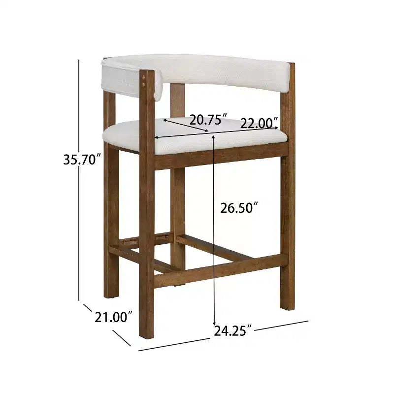 Christopher Knight Home Callista Rubberwood Upholstered Counter Stool With Open Back (Set of 2)