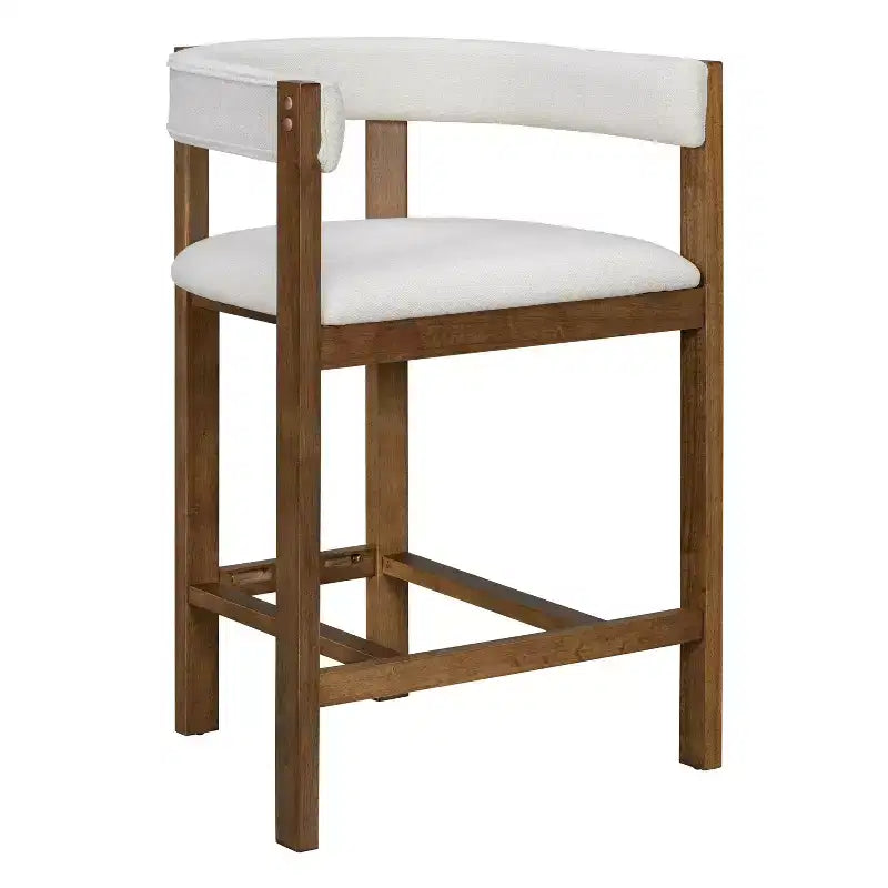 Christopher Knight Home Callista Rubberwood Upholstered Counter Stool With Open Back (Set of 2)