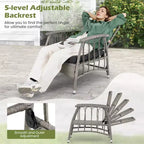 Costway 3 PCS Patio PE Wicker Furniture Set with 5-Level Adjustable Backrest Bistro Set