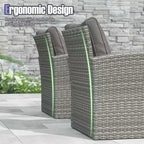 Costway 4 PCS Patio Furniture Set with 2 Rattan Chairs Loveseat Coffee Table Cushions Gray