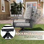 EROMMY Outdoor Swivel Rocker Patio Chairs With Ottomans And Coffee Table 5 Pcs Bistro Set