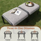 EROMMY Outdoor Swivel Rocker Patio Chairs With Ottomans And Coffee Table 5 Pcs Bistro Set