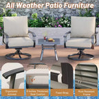 EROMMY Outdoor Swivel Rocker Patio Chairs With Coffee Table 3 Pcs Bistro Set
