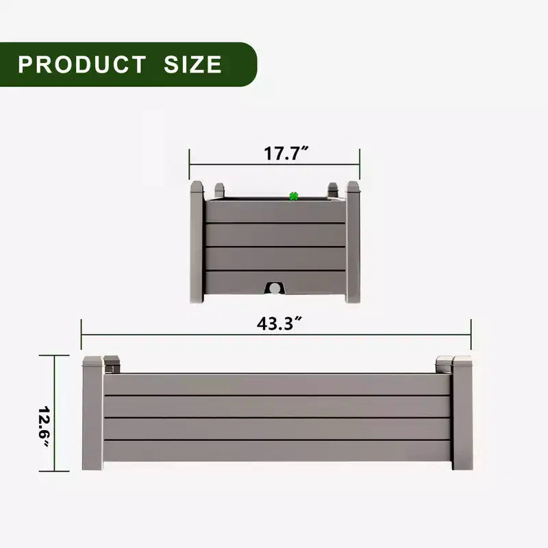 Rectangular Potted Garden Bed Planting Box With A Capacity Of 78L/21Gal/2.75 Cubic Feet