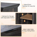 AMERLIFE Farmhouse Heavy Fireplace TV Stand with 33 Electric Fireplace, for 80 TVs up