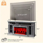 AMERLIFE Farmhouse Heavy Fireplace TV Stand with 33 Electric Fireplace, for 80 TVs up
