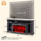AMERLIFE Farmhouse Heavy Fireplace TV Stand with 33 Electric Fireplace, for 80 TVs up