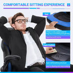 Bestier Gaming Chair, PU Leather Computer Swivel Chair with Lumbar Support, Adjustable Backrest and Flip-up Armrest for Home Office Desk Chair
