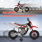 Acekool 12V Electric Dirt Bike Kids Motorcycle with Dual 25W Motors, Twist Throttle, Training Wheels & Suspension, Ride-On Toy for Ages 3+