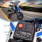 Acekool 12V Electric Dirt Bike Kids Motorcycle with Dual 25W Motors, Twist Throttle, Training Wheels & Suspension, Ride-On Toy for Ages 3+