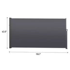 Retractable Side Screen Awning, UV Resistant, Waterproof, Patio Privacy Screen for Garden, Balcony, 118.1 x 62.99