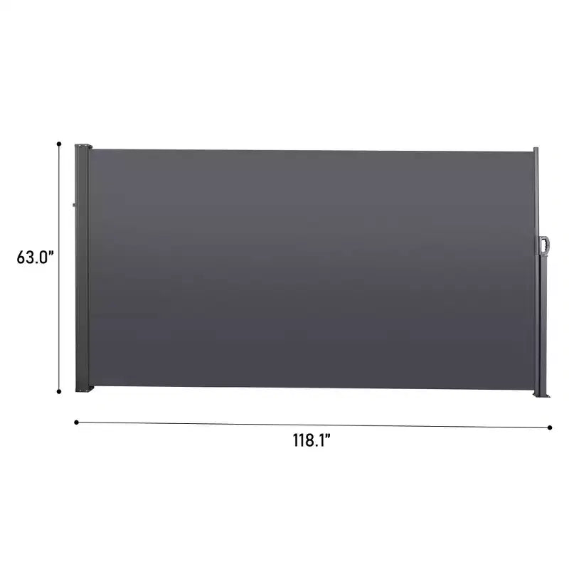 Retractable Side Screen Awning, UV Resistant, Waterproof, Patio Privacy Screen for Garden, Balcony, 118.1 x 62.99