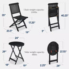 Best Choice Products 3-Piece Acacia Wood Bistro Set, Folding Patio Furniture w/ 2 Chairs, Table