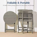 Best Choice Products 3-Piece Acacia Wood Bistro Set, Folding Patio Furniture w/ 2 Chairs, Table